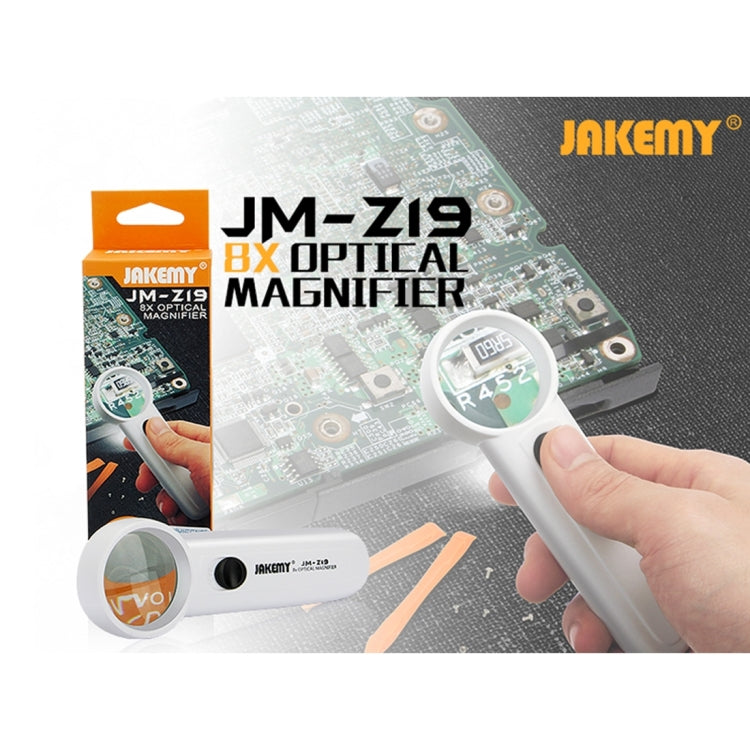 JAKEMY JM-Z19 Portable 8X Optical Magnifier with LED Light - Microscope Magnifier Series by JAKEMY | Online Shopping South Africa | PMC TechLife | Buy Now Pay Later Mobicred