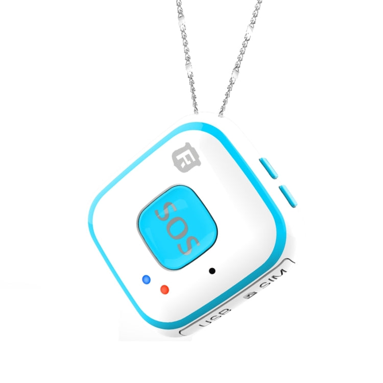 REACHFAR V28 Necklace Style GSM Mini LBS WiFi AGPS Tracker SOS Communicator(Blue) - free shipping - PMC TechLife - Order now!