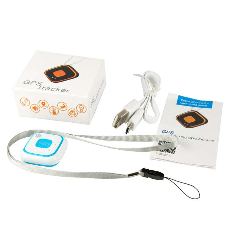 REACHFAR V28 Necklace Style GSM Mini LBS WiFi AGPS Tracker SOS Communicator(Blue) - free shipping - PMC TechLife - Order now!