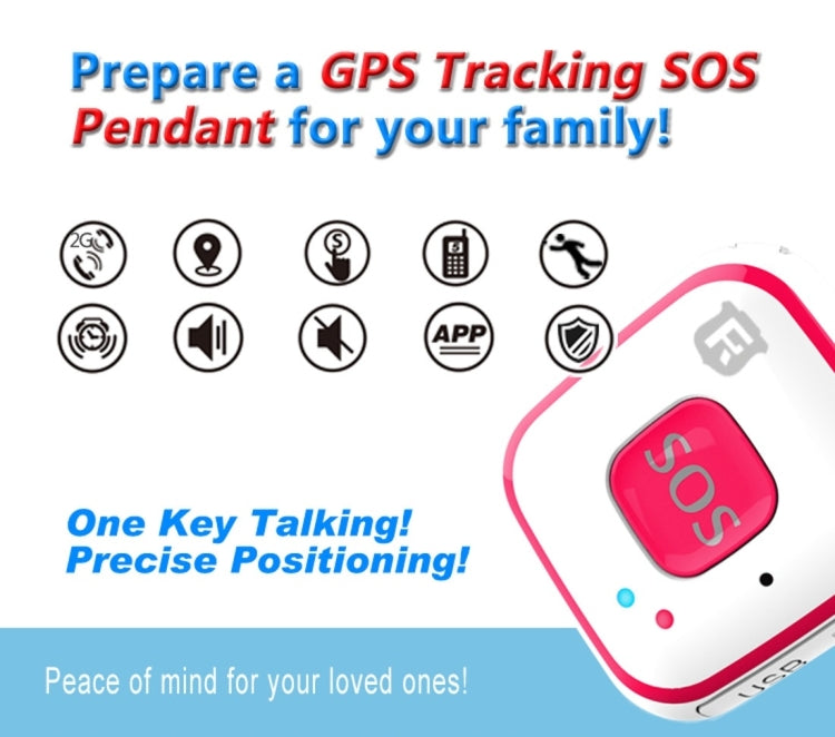 REACHFAR V28 Necklace Style GSM Mini LBS WiFi AGPS Tracker SOS Communicator(Blue) - free shipping - PMC TechLife - Order now!