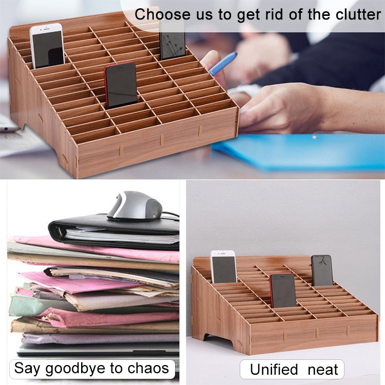 Wooden Multi-cell Mobile Phone Film Stand Desktop Display Rack, 30 Grids, Size: 31.5x23.5x18.5cm (Green) - free shipping - PMC TechLife - Order now!