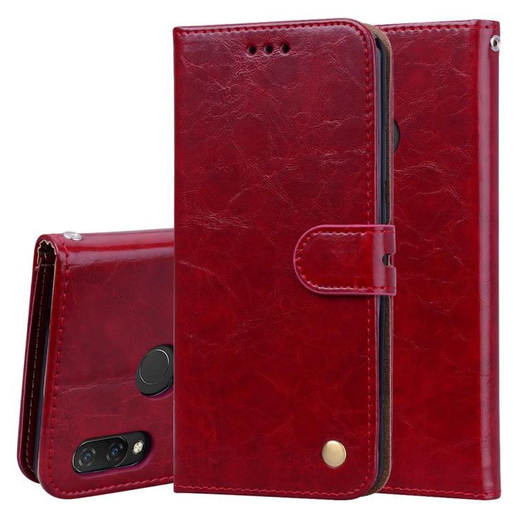 Business Style Oil Wax Texture Horizontal Flip Leather Case for Huawei Nova 3i & P smart Plus, with Holder & Card Slots & Wallet(Red) - Huawei Cases by PMC TechLife | Online Shopping South Africa | PMC TechLife | Buy Now Pay Later Mobicred