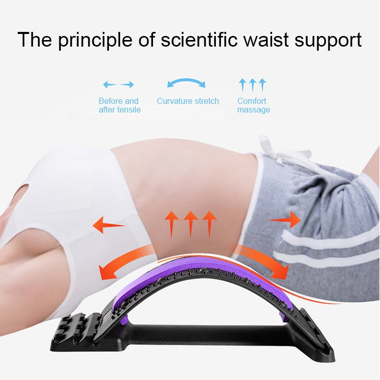 Lumbar Traction Stretching Device Posture Corrector Waist Support Spine Pain Relief Back Massage Stretcher(Black Red) - free shipping - PMC TechLife - Order now!