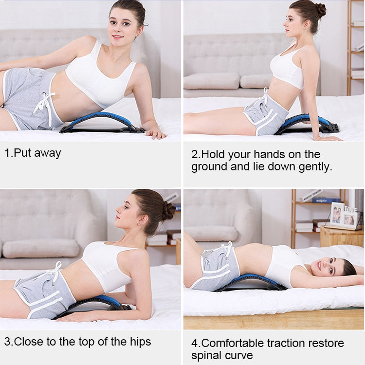 Lumbar Traction Stretching Device Posture Corrector Waist Support Spine Pain Relief Back Massage Stretcher(White + Purple) - free shipping - PMC TechLife - Order now!