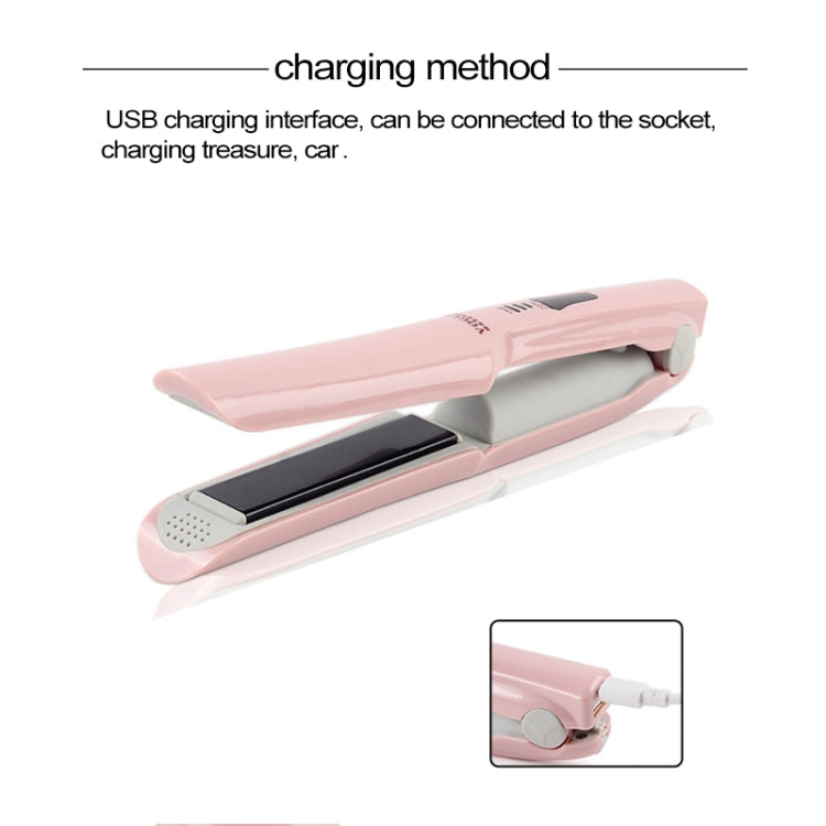 Wireless Mini USB Rechargeable Hair Straightener Hair Curler Double Purpose Hair Splint(White) - free shipping - PMC TechLife - Order now!