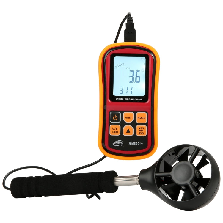 BENETECH GM8901+ High Accuracy Anemometer Wind Speed Gauge Temperature Measure Digital LCD Display Meter Measuring Tool - free shipping - PMC TechLife - Order now!