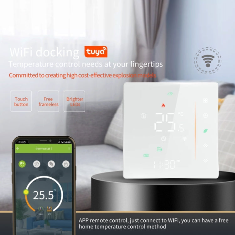 BHT-006GALW 95-240V AC 5A Smart Home Heating Thermostat for EU Box, Control Water Heating with Only Internal Sensor & WiFi Connection(Black) - Thermostat & Thermometer by PMC TechLife | Online Shopping South Africa | PMC TechLife