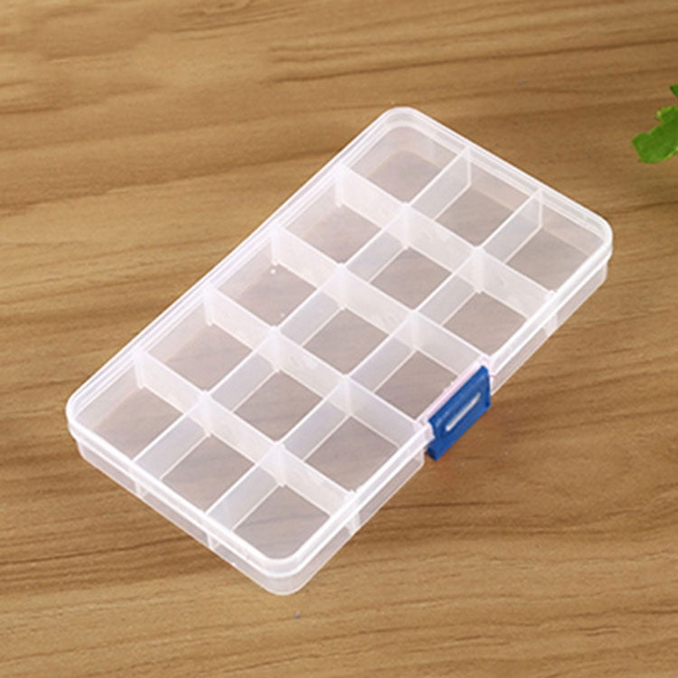 Removable Grid Plastic 15 Slots Box Organizer for Jewelry Earring Fishing Hook Small Accessories(White+Blue) - free shipping - PMC TechLife - Order now!