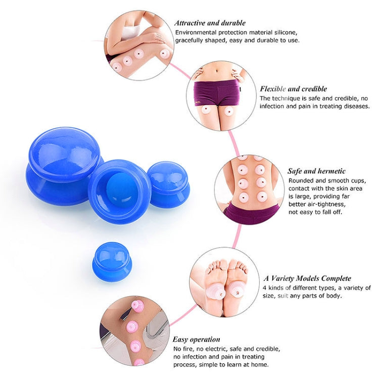 4 Cups / Set Health Care Body Massage Cupping Therapy Anti Cellulite Silicone Vacuum Cups(White) - free shipping - PMC TechLife - Order now!