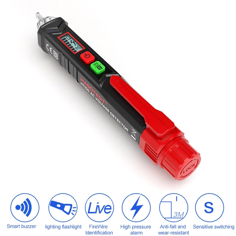 HABOTEST HT100 High-sensitivity LCD Digital Display Sound and Light Alarm Test Pen - Current & Voltage Tester by HABOTEST | Online Shopping South Africa | PMC TechLife | Buy Now Pay Later Mobicred