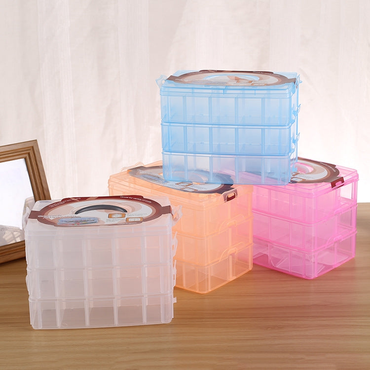 Large Storage Box Three Layer Large 36 Slots Plastic Craft Accessories Beards Jewelry Storage Box Container Home Organizer(Orange) - free shipping - PMC TechLife - Order now!