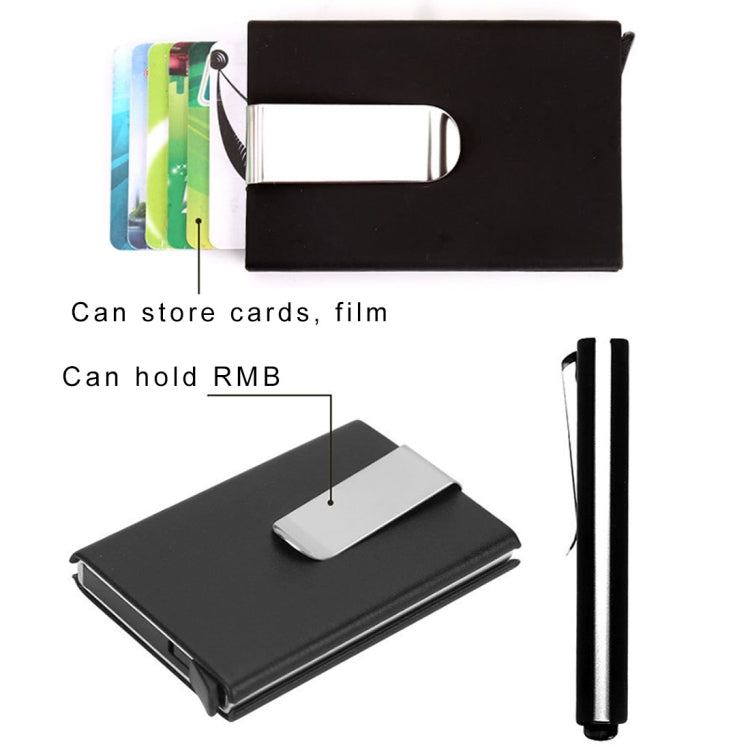 Carbon Fiber Antimagnetic Solid Color Credit Card Holder Money Clip Wallet, Size: 10*6.6cm(Blue) - free shipping - PMC TechLife - Order now!