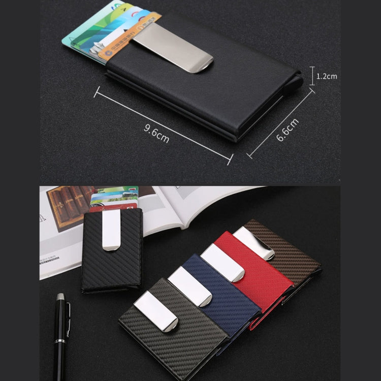 Carbon Fiber Antimagnetic Solid Color Credit Card Holder Money Clip Wallet, Size: 10*6.6cm(Blue) - free shipping - PMC TechLife - Order now!