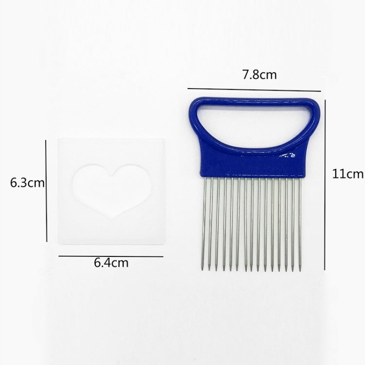 Stainless Steel Vegetable Onion Cutter Holder Meat Needle Kitchen Tools (Blue) - Gadgets by PMC TechLife | Online Shopping South Africa | PMC TechLife | Buy Now Pay Later Mobicred
