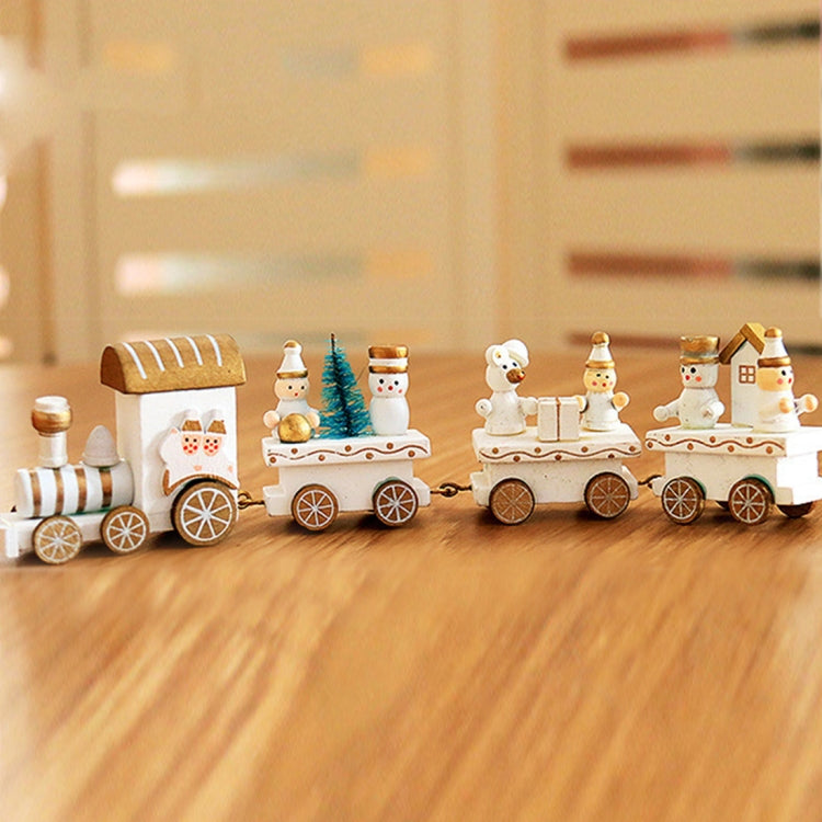 Christmas Dinner Table Decoration, Wooden Trains Children Kindergarten Christmas Decoration Ornaments Gifts (White) - Ornaments by PMC TechLife | Online Shopping South Africa | PMC TechLife
