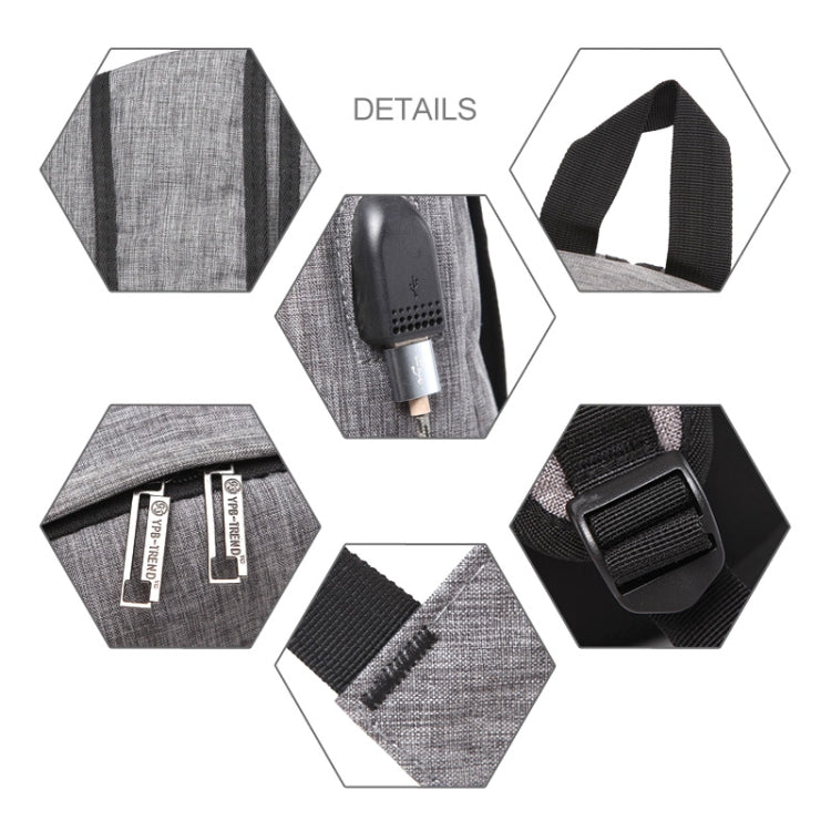 Universal Multi-Function Oxford Cloth Laptop Shoulders Bag Backpack with External USB Charging Port, Size: 45x31x16cm, For 15.6 inch and Below Macbook, Samsung, Lenovo, Sony, DELL Alienware, CHUWI, ASUS, HP(Blue) - Backpack by PMC TechLife | Online Shopping South Africa | PMC TechLife