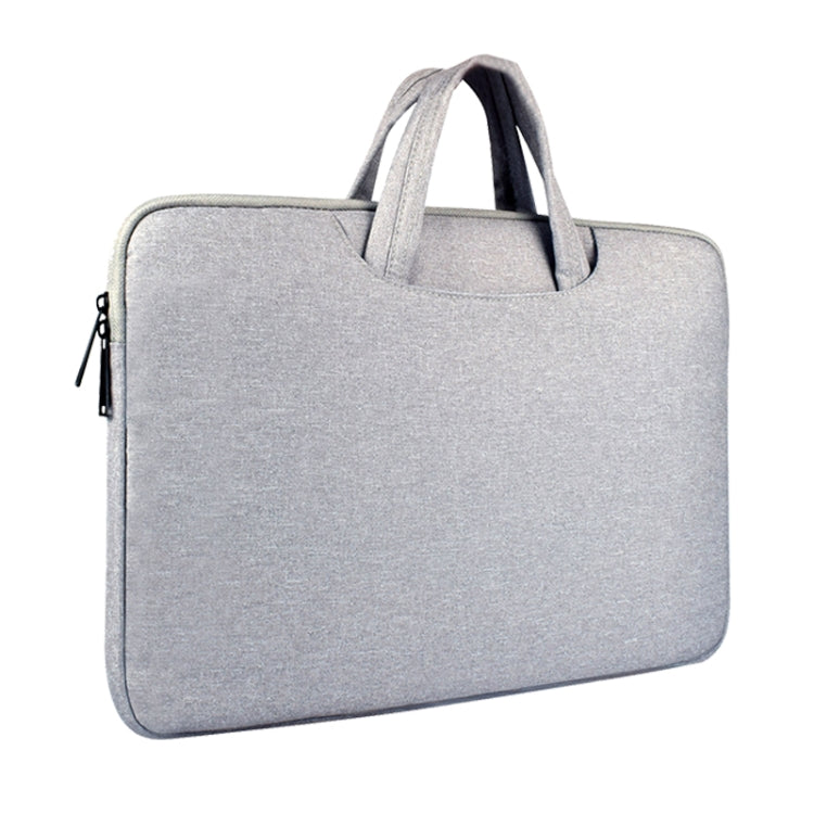 Breathable Wear-resistant Shoulder Handheld Zipper Laptop Bag, For 15.6 inch and Below Macbook, Samsung, Lenovo, Sony, DELL Alienware, CHUWI, ASUS, HP (Grey) - 15.6 - 17 inch by PMC TechLife | Online Shopping South Africa | PMC TechLife
