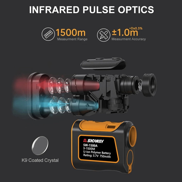 SNDWAY SW1500A Handheld Outdoor Waterproof Telescope Range Finder Distance Measurer, 1500m - free shipping - PMC TechLife - Order now!