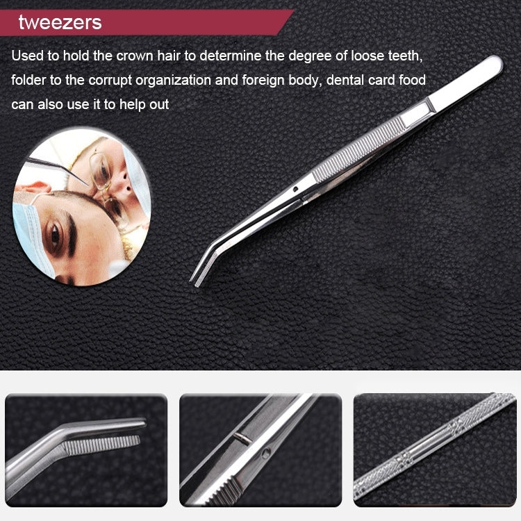 6 in 1 Dental Tool Set (Stainless Steel Probe + Hoe-shaped Dentist + Sickle Dentist + Tooth Stain Rejection Device + Dental Tweezers + Mouth Mirror) - free shipping - PMC TechLife - Order now!