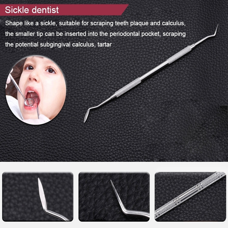 6 in 1 Dental Tool Set (Stainless Steel Probe + Hoe-shaped Dentist + Sickle Dentist + Tooth Stain Rejection Device + Dental Tweezers + Mouth Mirror) - free shipping - PMC TechLife - Order now!