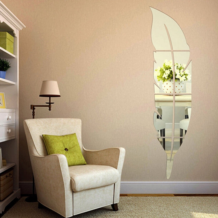 DIY Feather Style Acrylic Mirror Wall Stickers Home Room Mural Decoration Art Wall Sticker, Size: 30*120cm(Silver) - free shipping - PMC TechLife - Order now!