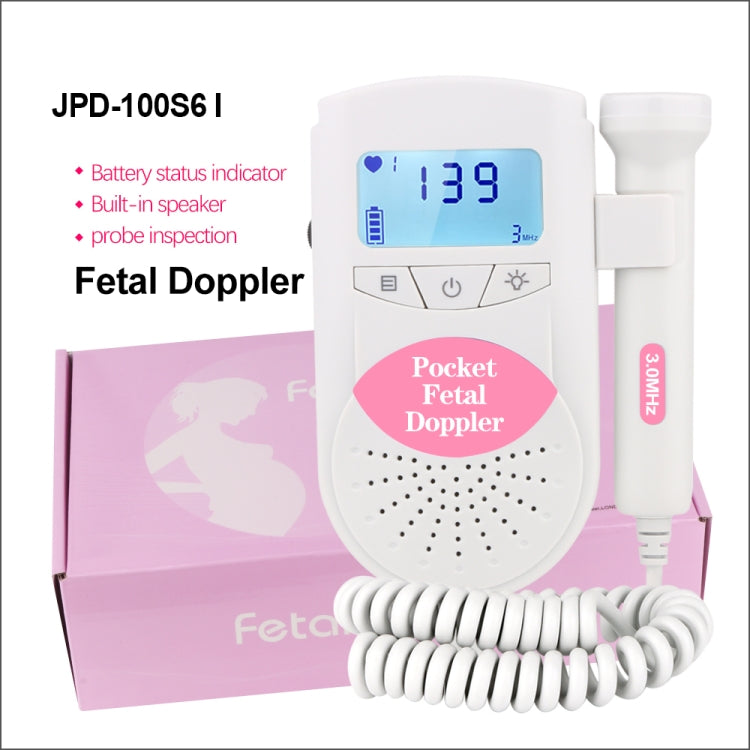 JPD-100S6 I LCD Ultrasonic Scanning Pregnant Women Fetal Stethoscope Monitoring Monitor / Fetus-voice Meter, Complies with IEC60601-1:2006(Pink) - Heart Rate Monitoring by PMC TechLife | Online Shopping South Africa | PMC TechLife