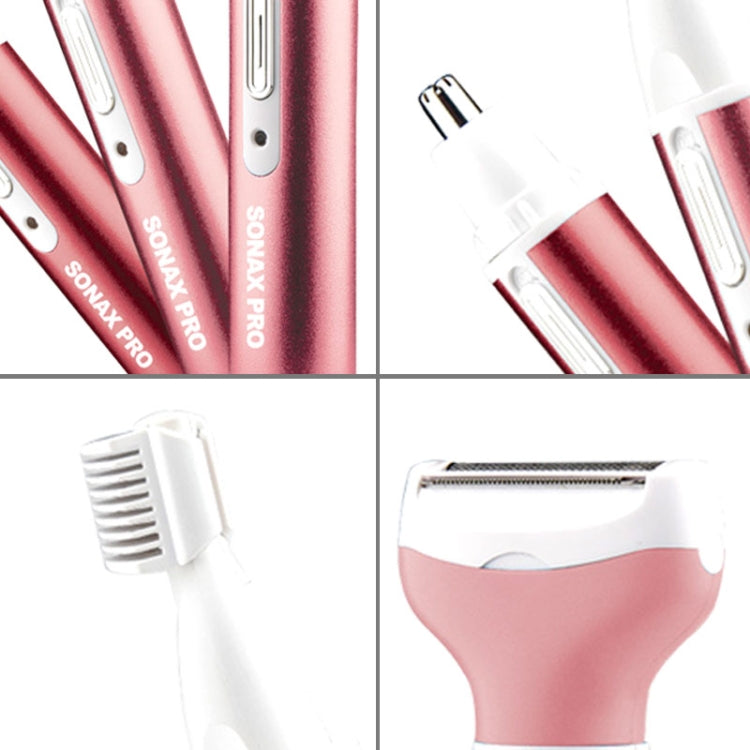 220V 3 In 1  Water Proof Rechargeable Vibrissa Eyebrows Trimmer Body Hair Denuding Machine Set, EU Plug(Pink) - free shipping - PMC TechLife - Order now!