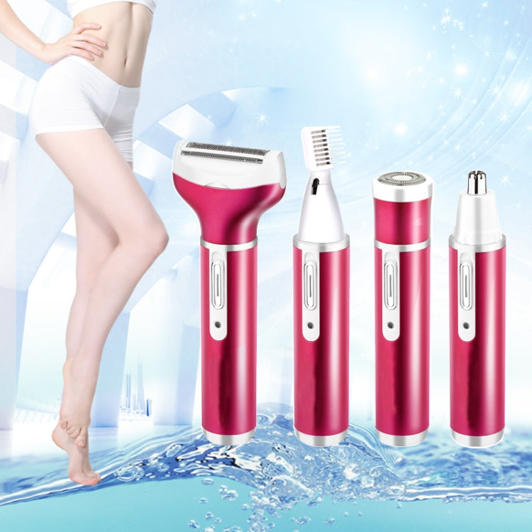 4 In 1  USB Rechargeable Vibrissa Eyebrows Trimmer Body Hair Denuding Machine Set with USB Cable(Purple) - free shipping - PMC TechLife - Order now!