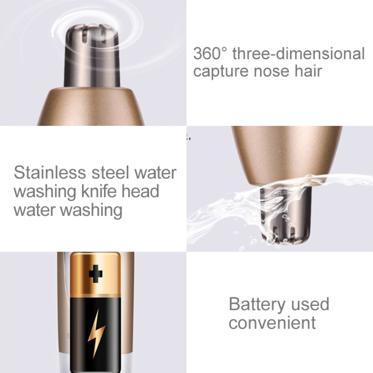 SPORTSMAN Water Proof Battery Power Supply  Male Nose Ear Hair Bullet Shaped Trimmer(Gold) - free shipping - PMC TechLife - Order now!