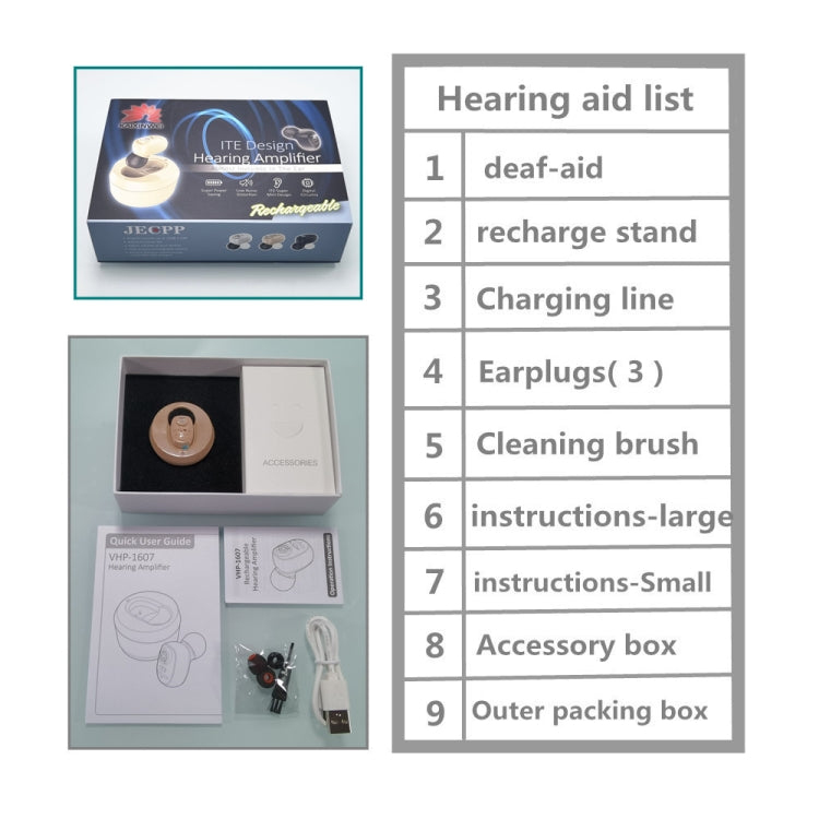 KAIXINWEI VHP-601 DC3.7V In-ear Bluetooth Hearing Aid Sound Amplifier (Flesh Color) - Hearing Aids by PMC TechLife | Online Shopping South Africa | PMC TechLife
