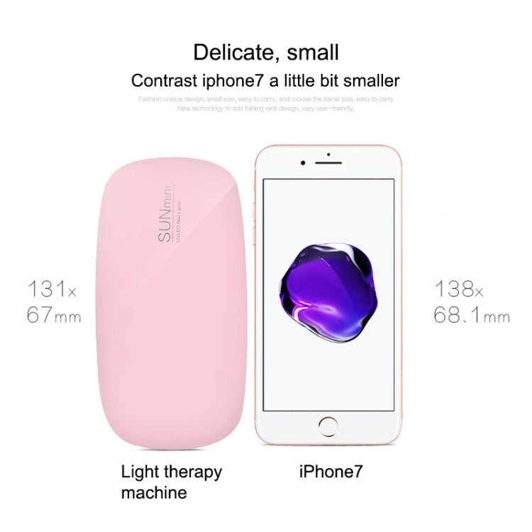 SUN mini 2 6W UV + LED USB Nail Lamp Fingernail Gel Curing Dryer(Pink) - free shipping - PMC TechLife - Order now!