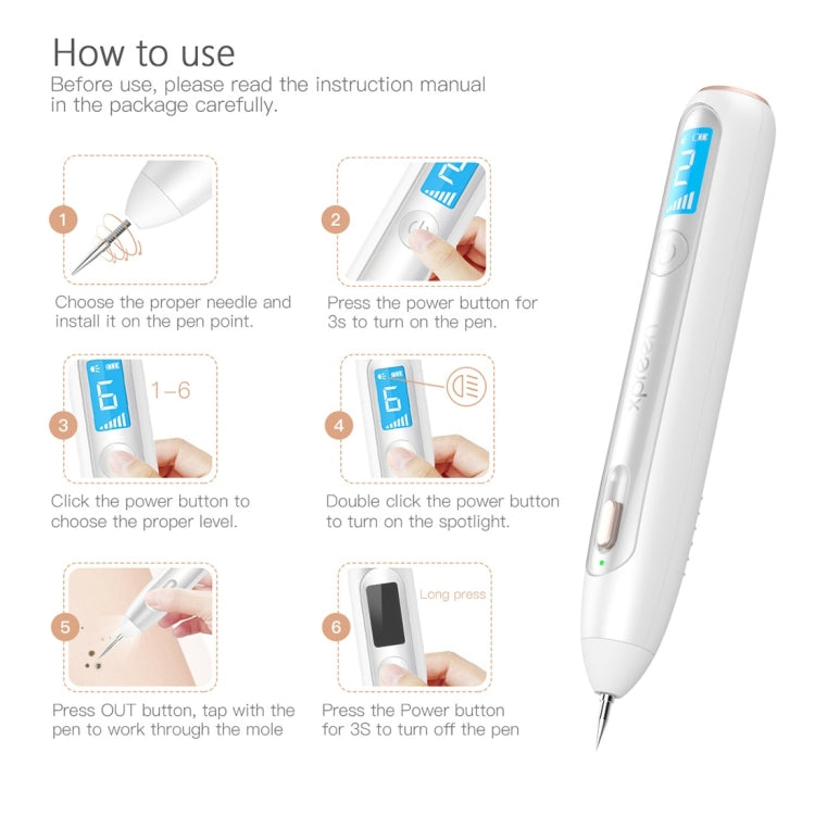 XPREEN XPRE051 Professional Wireless Rechargeable Mole Freckle Dark Spots Tattoo Wart Removal Pen Skin Tag Spot Eraser Pro Beauty Sweep Spot Pen Kit With LED Screen & Spotlight(White) - free shipping - PMC TechLife - Order now!