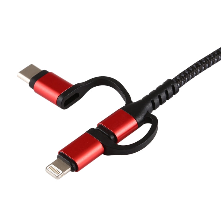 3 in 1 Micro USB + USB-C / Type-C + 8 Pin to HDMI HDTV Cable(Red) - Video & Audio Cable by PMC TechLife | Online Shopping South Africa | PMC TechLife | Buy Now Pay Later Mobicred