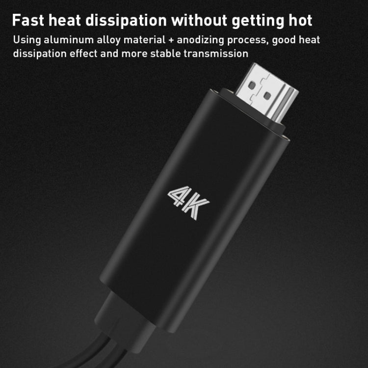 9572A USB Power Supply USB-C/Type-C to HDMI 4K Aluminum Alloy Cable, Length: 1.8m(Black) - Converter & Adapter by PMC TechLife | Online Shopping South Africa | PMC TechLife