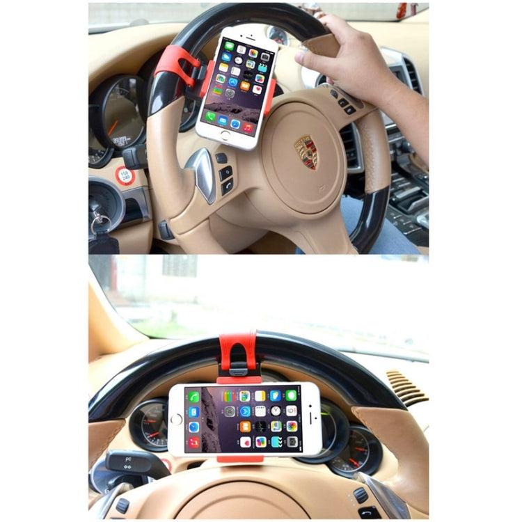 [HK Warehouse] HAWEEL Universal Car Steering Wheel Phone Mount Holder(Black) - Car Holders by HAWEEL | Online Shopping South Africa | PMC TechLife