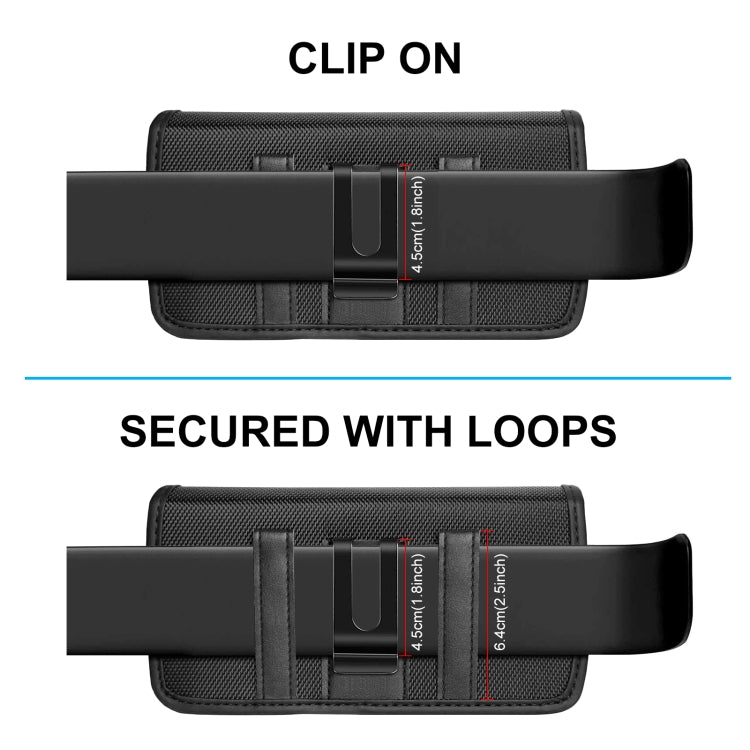 HAWEEL 6.1-6.8 inch Nylon Cloth Phone Belt Clip Horizontal Carrying Pouch with Card Slot (Black) -  by HAWEEL | Online Shopping South Africa | PMC TechLife | Buy Now Pay Later Mobicred