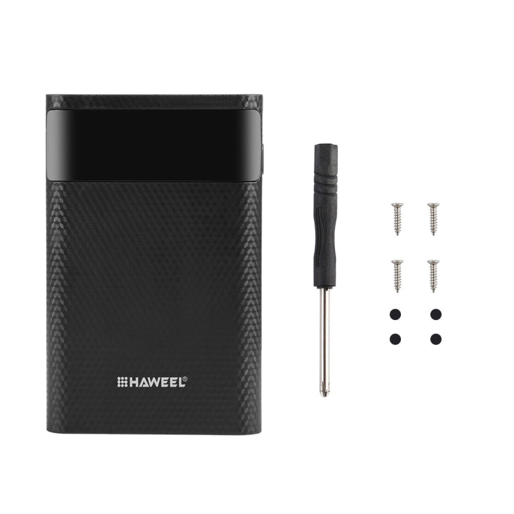 HAWEEL DIY 4x 18650 Battery (Not Included) 12000mAh Dual-way QC Charger Power Bank Shell Box with 2x USB Output & Display,  Support QC 2.0 / QC 3.0 / FCP / SFCP /  AFC / MTK / BC 1.2 / PD(Black) - Power Bank Box by HAWEEL | Online Shopping South Africa | PMC TechLife | Buy Now Pay Later Mobicred