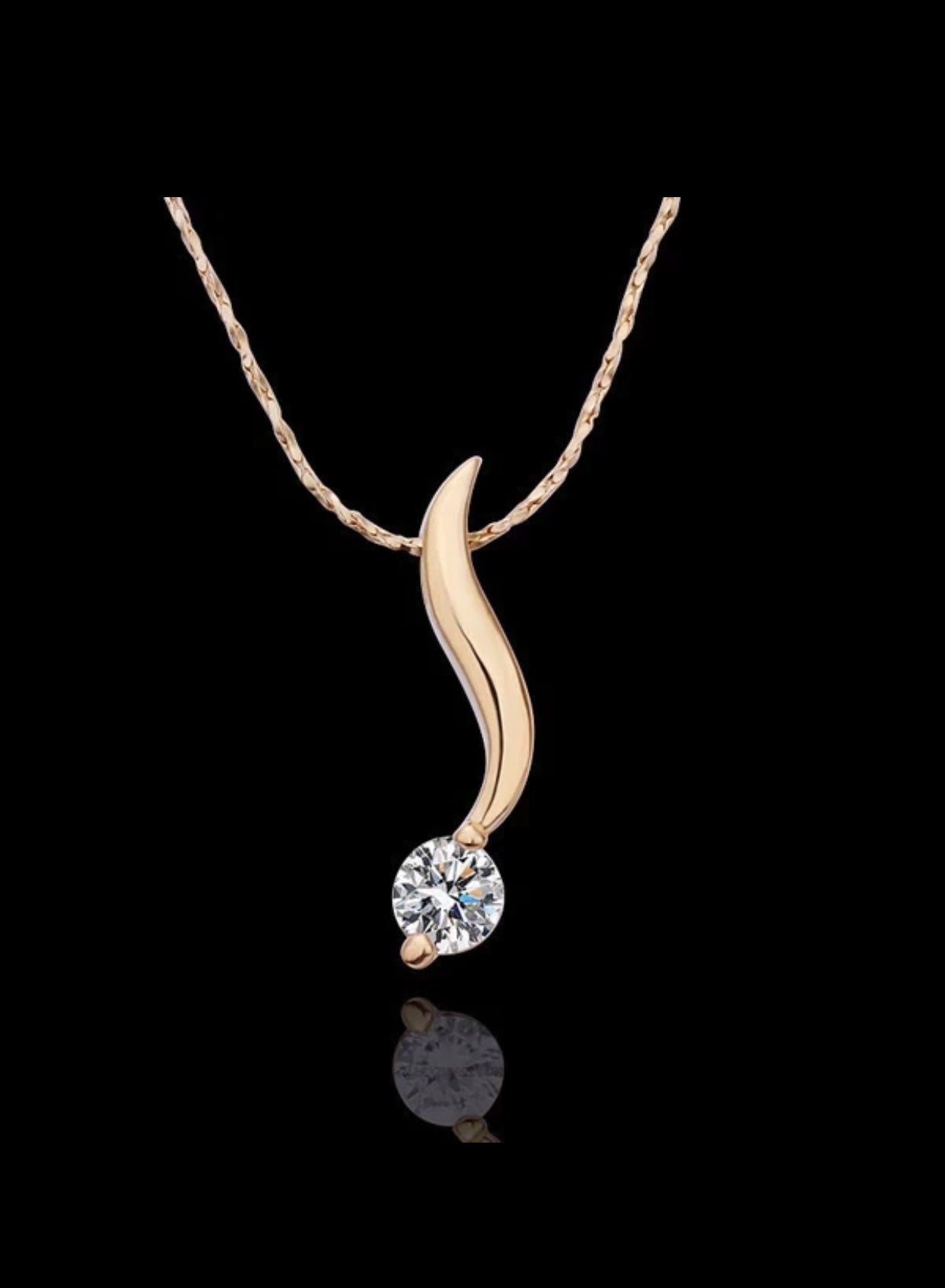 18K Champagne Gold Plated S-shaped Pendant Necklace - free shipping - PMC TechLife - Order now!