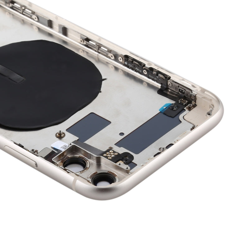 Battery Back Cover Assembly (with Side Keys & Power Button + Volume Button Flex Cable & Wireless Charging Module & Motor & Charging Port & Speaker Ringer Buzzer & Card Tray & Camera Lens Cover) for iPhone 11(White) - Back Cover by PMC TechLife | Online Shopping South Africa | PMC TechLife
