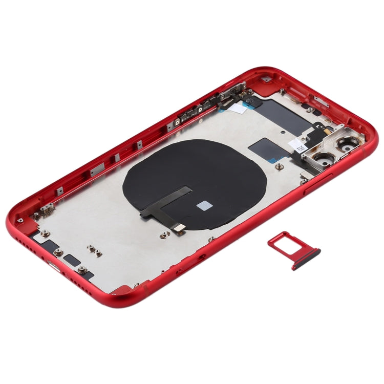 Battery Back Cover (with Side Keys & Card Tray & Power + Volume Flex Cable & Wireless Charging Module) for iPhone 11(Red) - Back Cover by PMC TechLife | Online Shopping South Africa | PMC TechLife