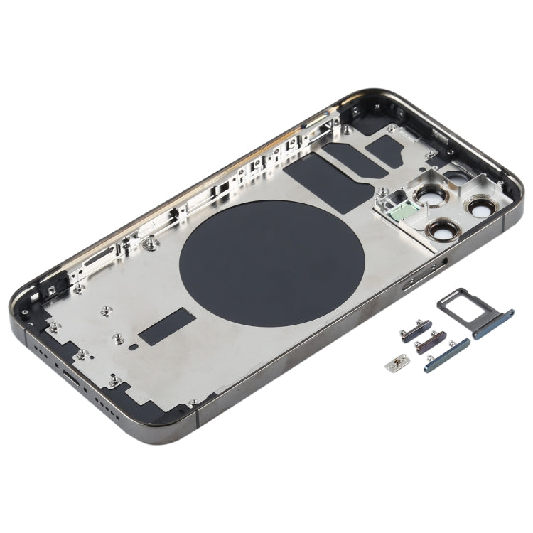 Back Housing Cover with SIM Card Tray & Side  Keys & Camera Lens for iPhone 12 Pro(Black) - Back Cover by PMC TechLife | Online Shopping South Africa | PMC TechLife