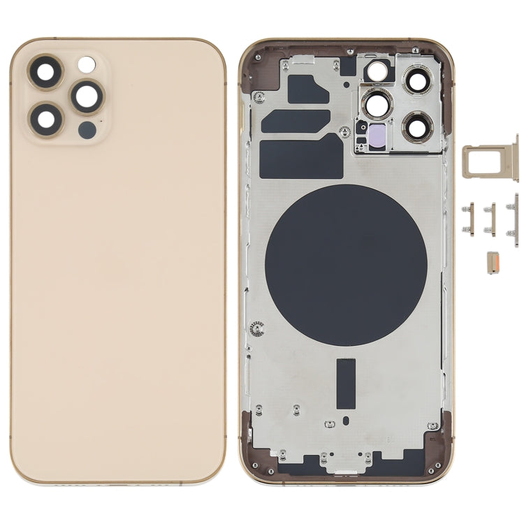 Back Housing Cover with SIM Card Tray & Side  Keys & Camera Lens for iPhone 12 Pro(Gold) - Back Cover by PMC TechLife | Online Shopping South Africa | PMC TechLife