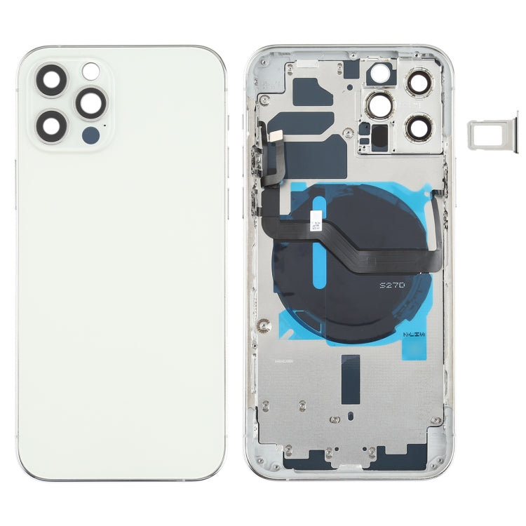 Battery Back Cover (with Side Keys & Card Tray & Power + Volume Flex Cable & Wireless Charging Module) for iPhone 12 Pro(White) - free shipping - PMC TechLife - Order now!