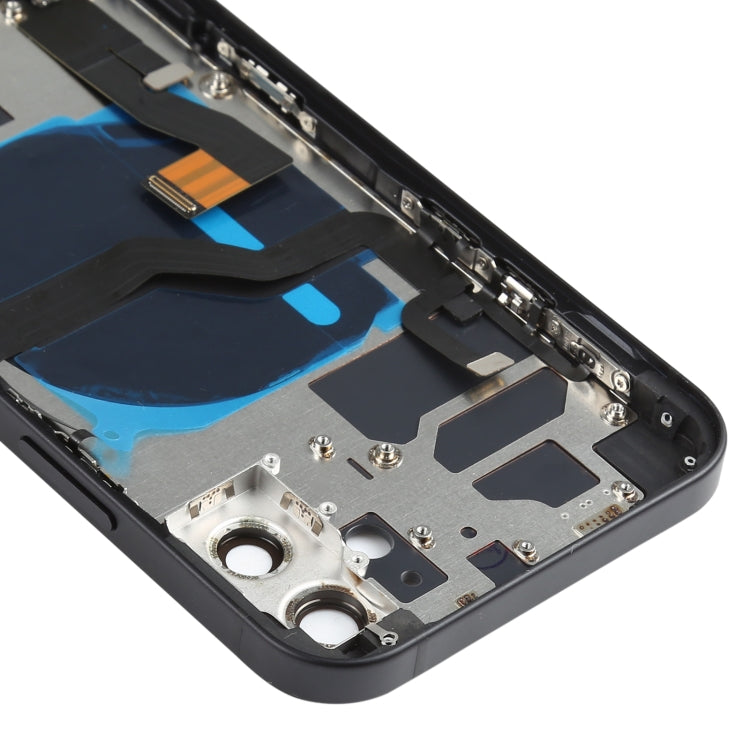 Battery Back Cover Assembly (with Side Keys & Speaker Ringer Buzzer & Motor & Camera Lens & Card Tray & Power Button + Volume Button + Charging Port & Wireless Charging Module) for iPhone 12(Black) - Back Cover by PMC TechLife | Online Shopping South Africa | PMC TechLife