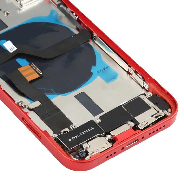 Battery Back Cover Assembly (with Side Keys & Speaker Ringer Buzzer & Motor & Camera Lens & Card Tray & Power Button + Volume Button + Charging Port & Wireless Charging Module) for iPhone 12(Red) - Back Cover by PMC TechLife | Online Shopping South Africa | PMC TechLife