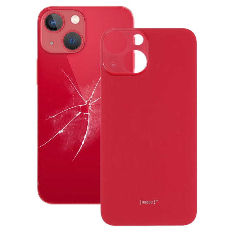 Easy Replacement Big Camera Hole Glass Back Battery Cover for iPhone 13 mini(Red) - Back Cover by PMC TechLife | Online Shopping South Africa | PMC TechLife | Buy Now Pay Later Mobicred