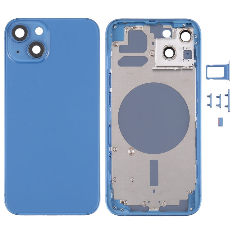 Back Housing Cover with SIM Card Tray & Side  Keys & Camera Lens for iPhone 13(Blue) - Back Cover by PMC TechLife | Online Shopping South Africa | PMC TechLife | Buy Now Pay Later Mobicred
