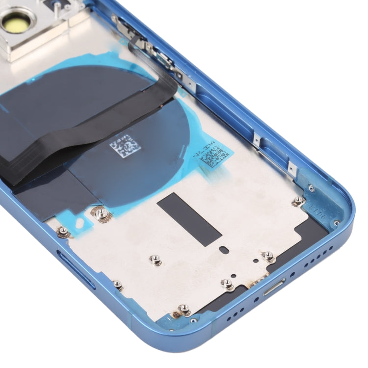For iPhone 13 Battery Back Cover with Side Keys & Card Tray & Power + Volume Flex Cable & Wireless Charging Module(Blue) - Back Cover by PMC TechLife | Online Shopping South Africa | PMC TechLife