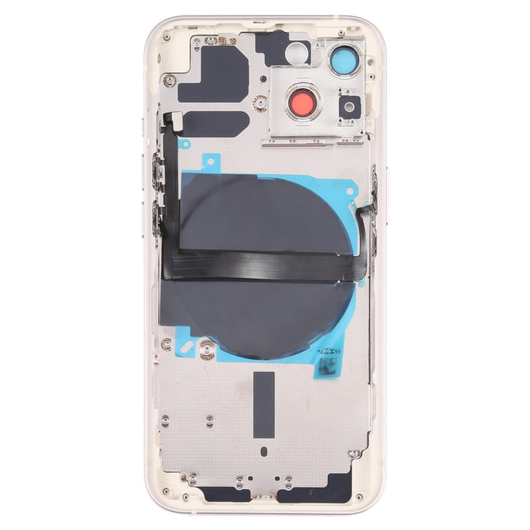 For iPhone 13 Battery Back Cover with Side Keys & Card Tray & Power + Volume Flex Cable & Wireless Charging Module(White) - Back Cover by PMC TechLife | Online Shopping South Africa | PMC TechLife
