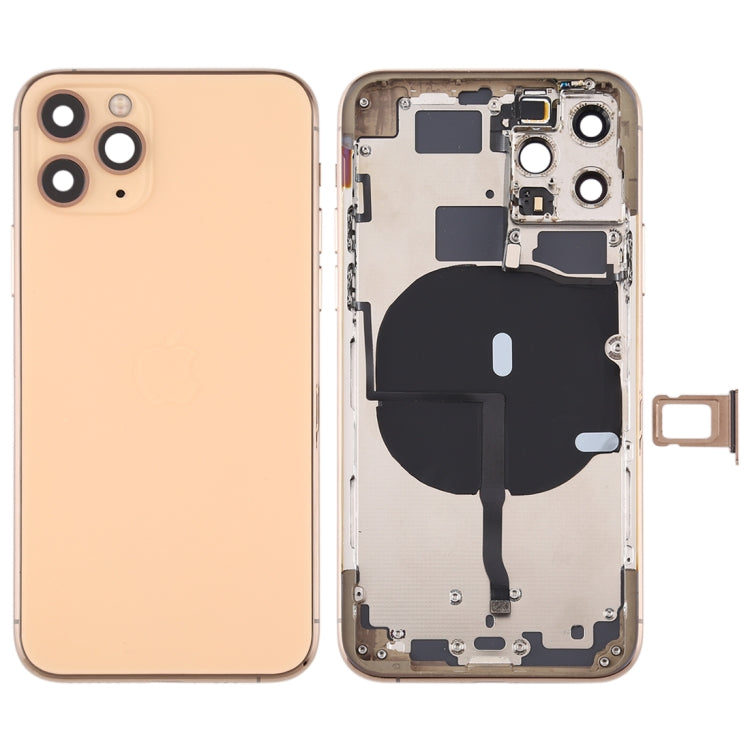 Battery Back Cover (with Side Keys & Card Tray & Power + Volume Flex Cable & Wireless Charging Module) for iPhone 11 Pro(Gold) - free shipping - PMC TechLife - Order now!